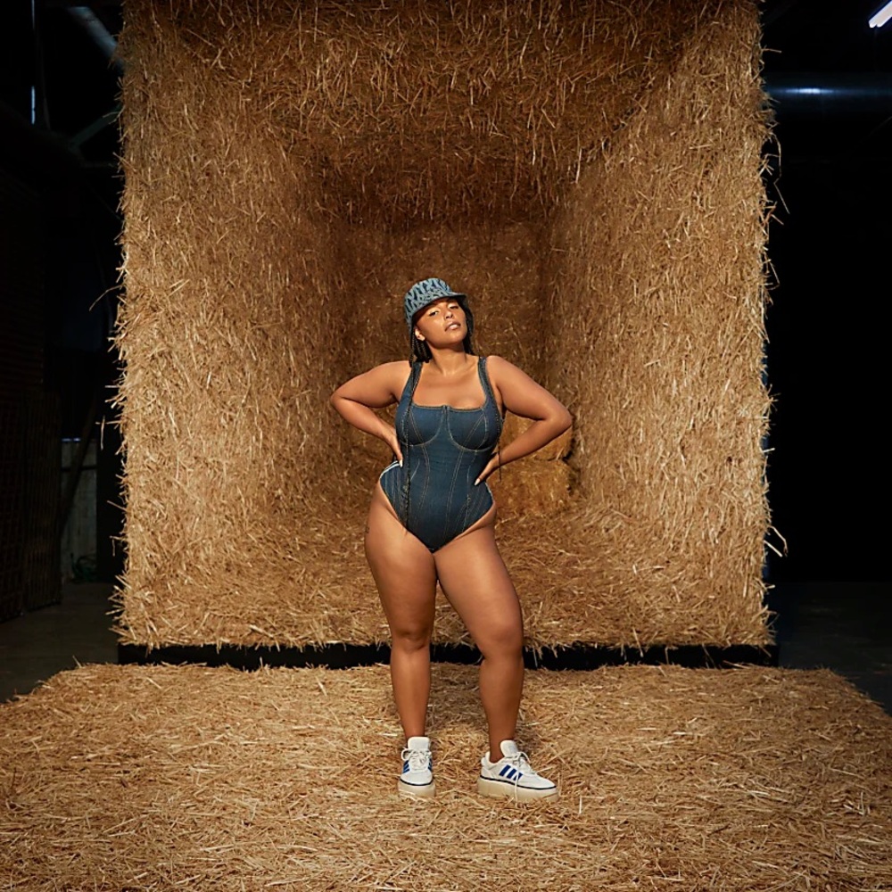 Ivy Park Adidas Rodeo Blue Denim Bodysuit - Picture 11 of 12